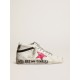 Mid Star with a pink laminated leather star and black flash
