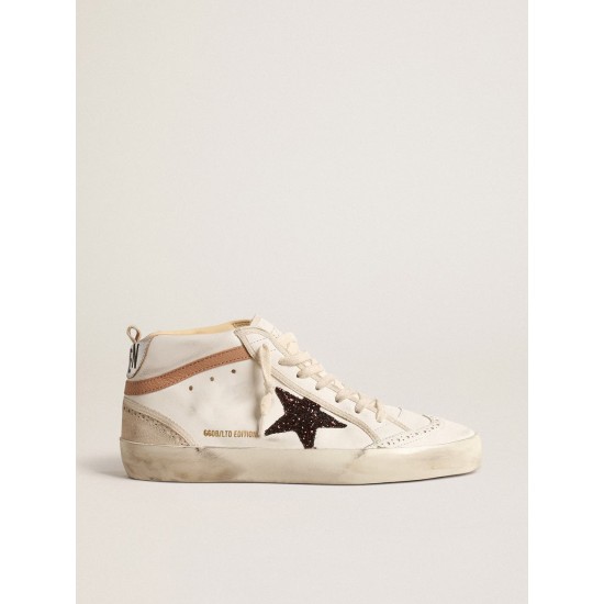Mid Star LTD in nappa with glitter star and nude leather flash