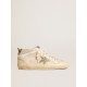 Mid Star in mesh with platinum glitter star and white leather flash