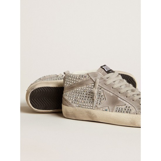 Mid Star in silver suede with Swarovski crystals and suede star