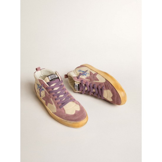 Women’s Mid Star LAB in nylon and nappa with mauve suede star