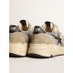 Women's Running Sole in silver glitter and dove gray suede