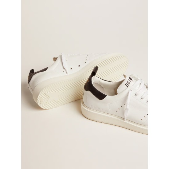 Starter sneakers in leather with black heel tab