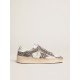 Women's Stardan in white leather and glitter