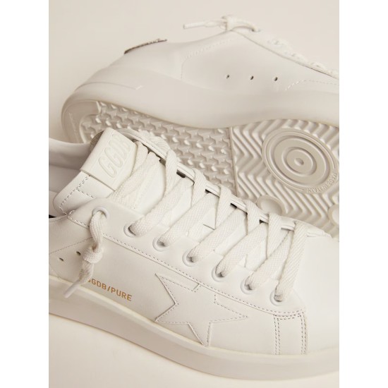 Purestar in white leather with silver Swarovski crystal heel tab