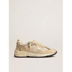 Dad-Star in pearl mesh and suede with platinum leather star and heel tab