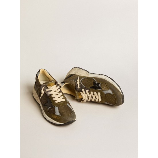 Women’s Dad-Star in suede and mesh with black leather star and heel tab