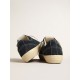 V-Star in navy-blue canvas with a silver laminated leather star