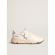 Running Sole in nappa with silver star and gold leather heel tab