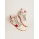 Women's Sky-Star in white nappa with red star and heel tab