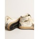 Women’s Sky-Star in white nappa leather with dove-gray suede star
