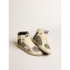 Women’s Sky-Star LAB in zebra nappa with textured silver leather star