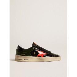 Women's Stardan LAB in black and green patent leather with orange star