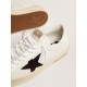 Stardan with white leather and mesh inserts and black suede star