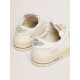 Stardan with white leather and mesh inserts and black suede star