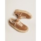 Women's Space-Star shoes in tobacco-colored suede with shearling lining