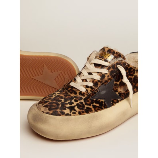 Space-Star shoes in animal-print pony skin with shearling lining