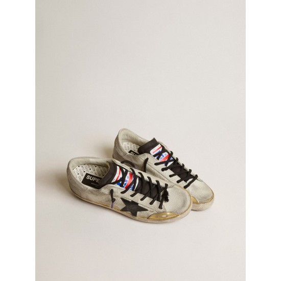 Women’s Super-Star LAB with floral print and black leather star