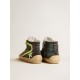 Women’s Slide LAB in camo canvas with yellow leather star and flash