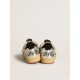 Ball Star LAB in silver leather with black suede star and heel tab