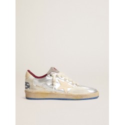 Women’s Ball Star Pro in silver metallic leather with cream-colored star