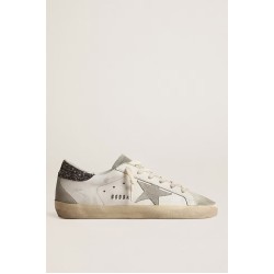 Women’s Super-Star with gray star and dark gray glitter heel tab