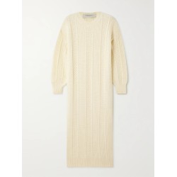 Embroidered knitted wool maxi dress