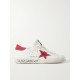 Super-Star suede-trimmed distressed leather sneakers