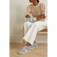 Mid Star glittered leather-trimmed distressed denim high-top sneakers