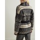 Belted crystal-embellished jacquard-knit wool cardigan