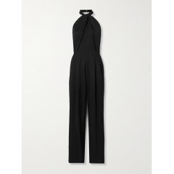 Journey cutout wool-gabardine halterneck jumpsuit