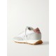 Running Marathon leather-trimmed suede and ripstop sneakers