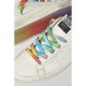 Superstar perforated distressed leather sneakers