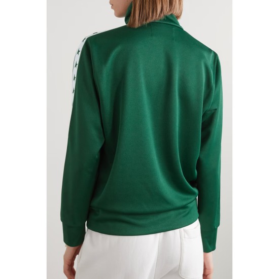Webbing-trimmed piqué track jacket
